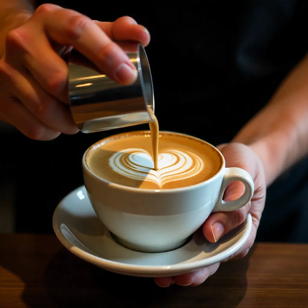 Latte art hjerte mønster