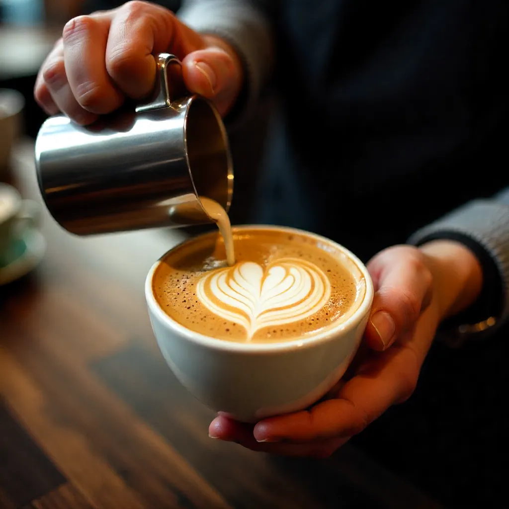 Latte art demonstration
